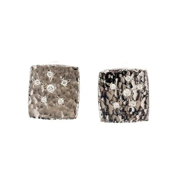 White Gold Diamond Starburst Earrings Hudson Valley Goldsmith New Paltz, NY