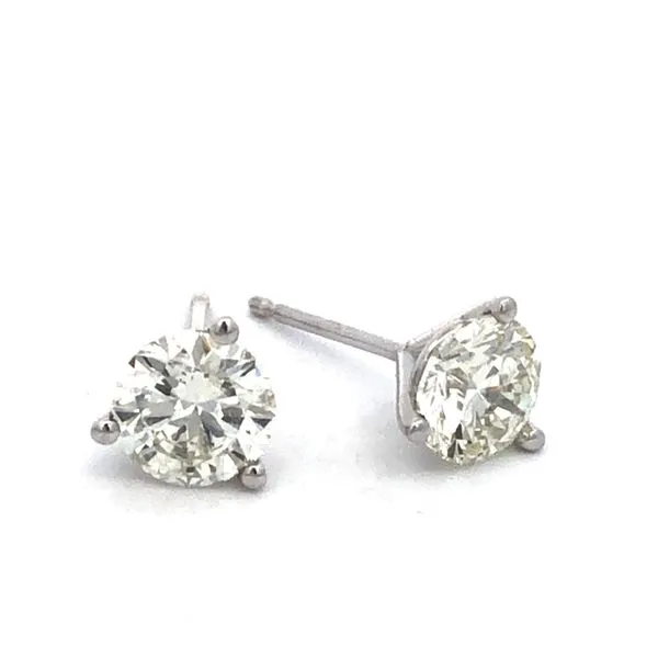 14K White Gold Round Brilliant Diamond Studs Hudson Valley Goldsmith New Paltz, NY