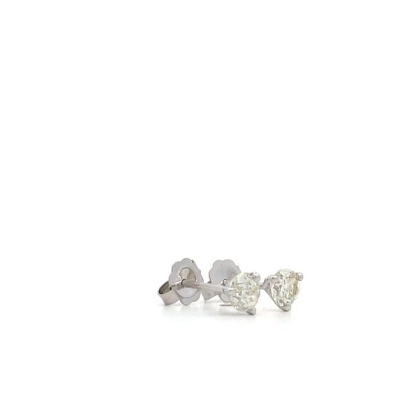 14Kt White Gold Natural Round Diamond Martini Stud Earrings Image 2 Hudson Valley Goldsmith New Paltz, NY