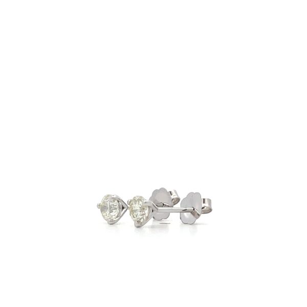 14Kt White Gold Natural Round Diamond Martini Stud Earrings Image 3 Hudson Valley Goldsmith New Paltz, NY