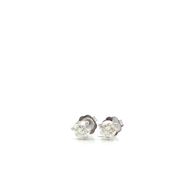 14Kt White Gold Natural Round Diamond Martini Stud Earrings Hudson Valley Goldsmith New Paltz, NY