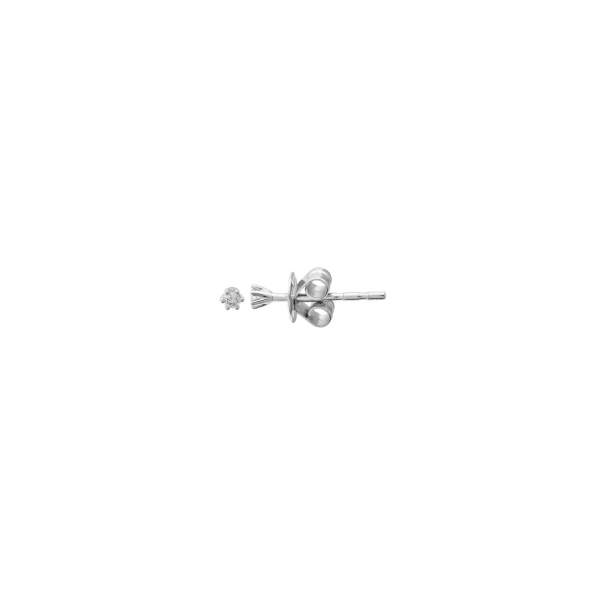 14K White Gold 0.05cttw Diamond Stud Earrings, Six Prong Set Image 2 Hudson Valley Goldsmith New Paltz, NY