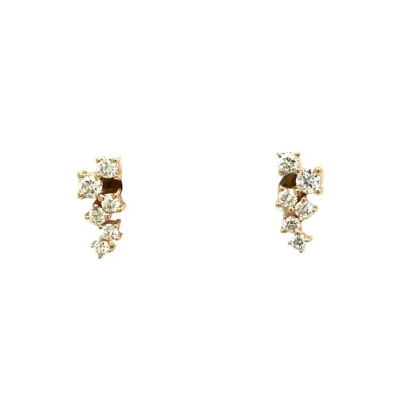 14k Yellow Gold Diamond Cluster Studs 0.26ctw Hudson Valley Goldsmith New Paltz, NY