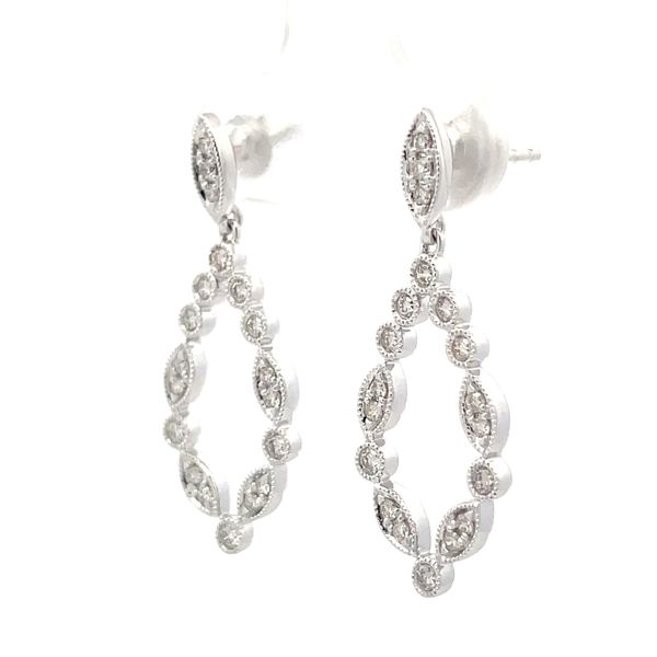14K White Gold Vintage Drop Earrings Carat Weight:.50 Image 2 Hudson Valley Goldsmith New Paltz, NY