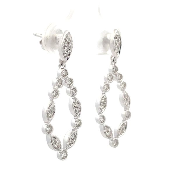 14K White Gold Vintage Drop Earrings Carat Weight:.50 Image 3 Hudson Valley Goldsmith New Paltz, NY