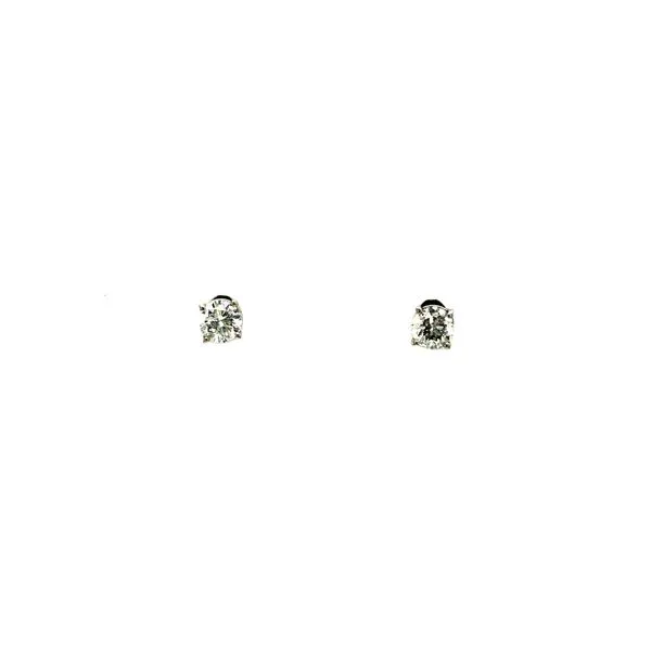 14k white gold stud earrings featuring 1/3cttw round brilliant diamonds Hudson Valley Goldsmith New Paltz, NY