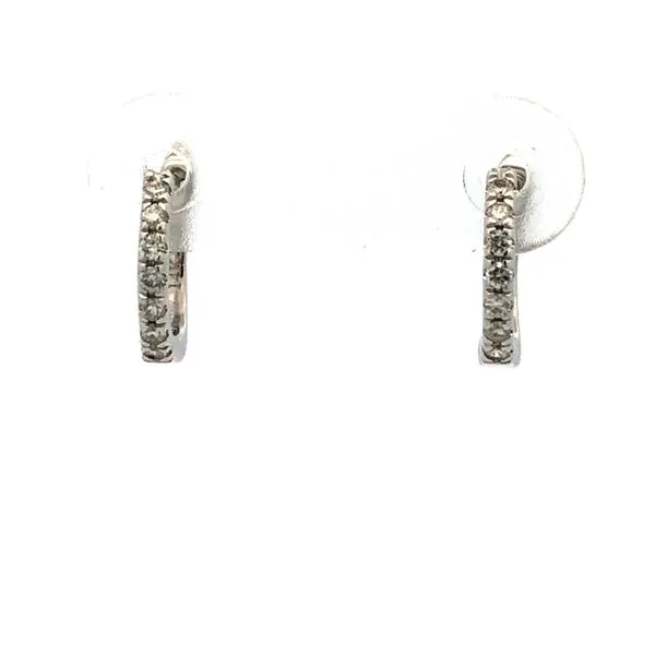 14K white gold mini diamond huggies.14ctw Hudson Valley Goldsmith New Paltz, NY