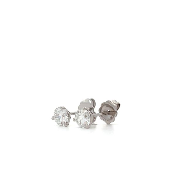 14Kt White Gold Natural Round Diamond Studs Image 3 Hudson Valley Goldsmith New Paltz, NY