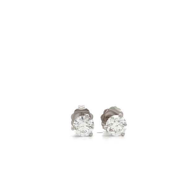 14Kt White Gold Natural Round Diamond Studs Hudson Valley Goldsmith New Paltz, NY