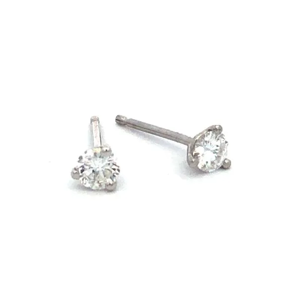 14K White Gold Diamond Stud Earrings Hudson Valley Goldsmith New Paltz, NY