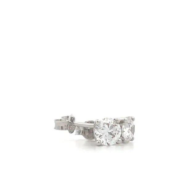 14K White Gold Labgrown Diamond Stud Earrings Image 2 Hudson Valley Goldsmith New Paltz, NY