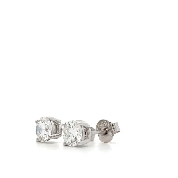 14K White Gold Labgrown Diamond Stud Earrings Image 3 Hudson Valley Goldsmith New Paltz, NY