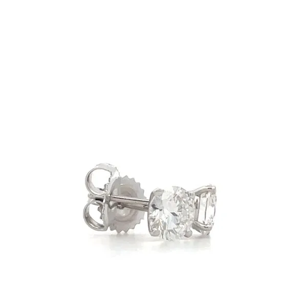14K White Gold Labgrown Diamond Stud Earrings Image 3 Hudson Valley Goldsmith New Paltz, NY