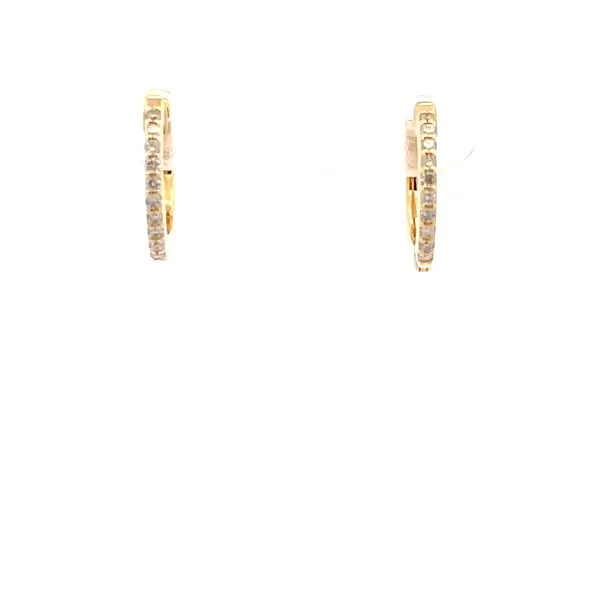 Yellow Gold Diamond Mini Huggie Earrings Hudson Valley Goldsmith New Paltz, NY