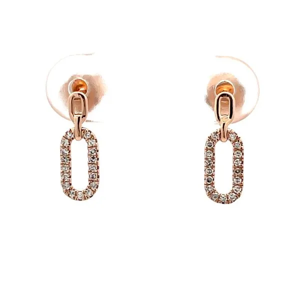 14K Rose Gold Diamond Drop Earrings Hudson Valley Goldsmith New Paltz, NY