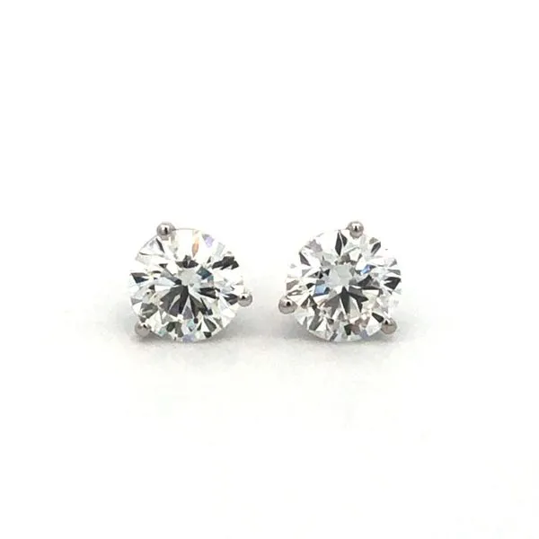 14K White Gold Labgrown Diamond Stud Earrings Hudson Valley Goldsmith New Paltz, NY