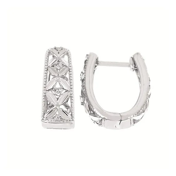 Sterling Silver Diamond Hoop Earrings Hudson Valley Goldsmith New Paltz, NY