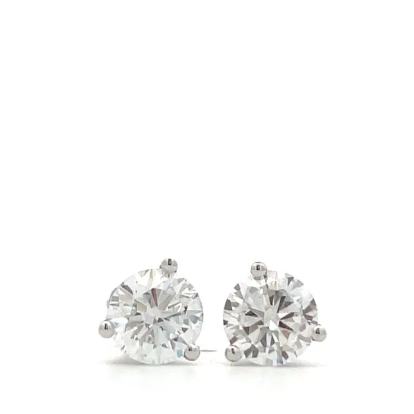 14K White Gold Diamond Stud Earrings Hudson Valley Goldsmith New Paltz, NY