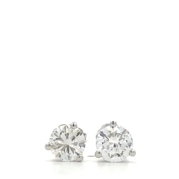14K White Gold Diamond Stud Earrings Hudson Valley Goldsmith New Paltz, NY
