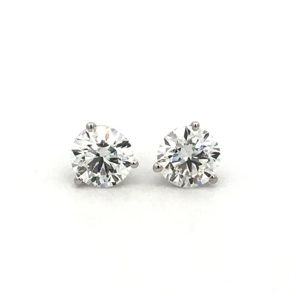 14K White Gold Diamond Stud Earrings Hudson Valley Goldsmith New Paltz, NY