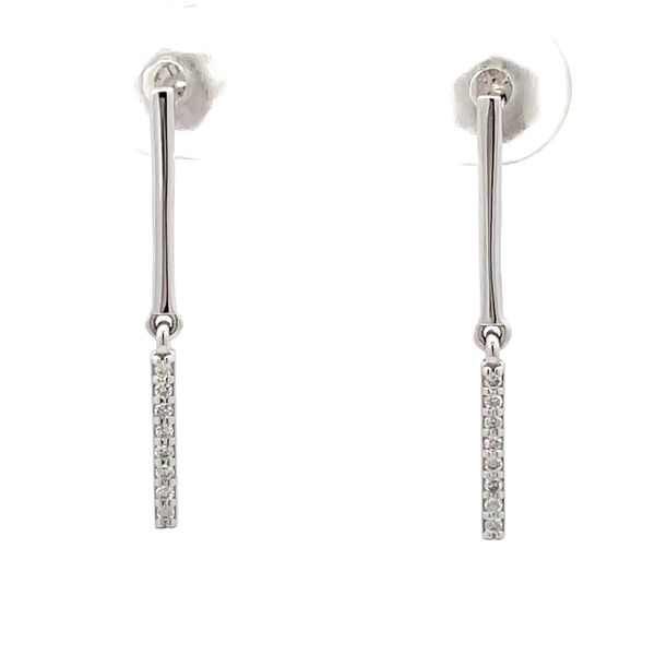 14K White Gold Diamond Drop Earrings Hudson Valley Goldsmith New Paltz, NY
