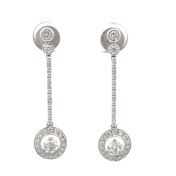 18K White Gold Diamond Dangle Earrings Hudson Valley Goldsmith New Paltz, NY