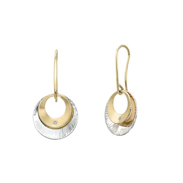 Two Tone Diamond Earrings Hudson Valley Goldsmith New Paltz, NY