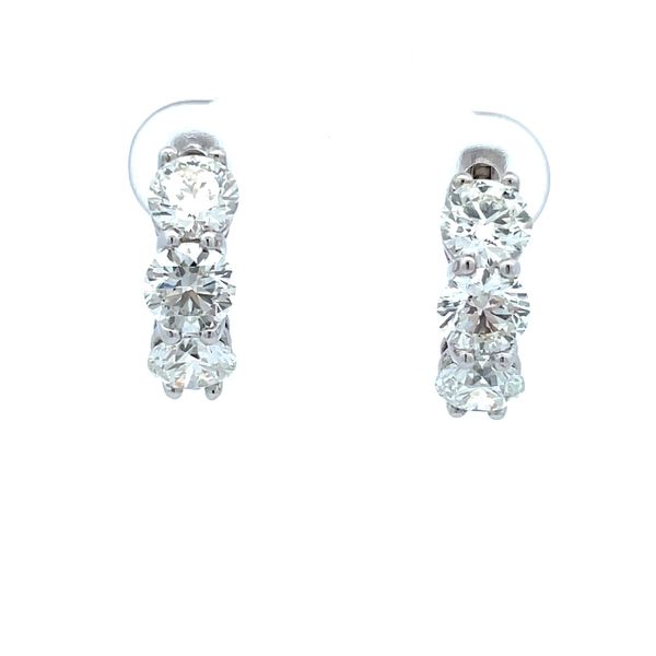 14K White Gold Diamond Hoop Earrings Hudson Valley Goldsmith New Paltz, NY
