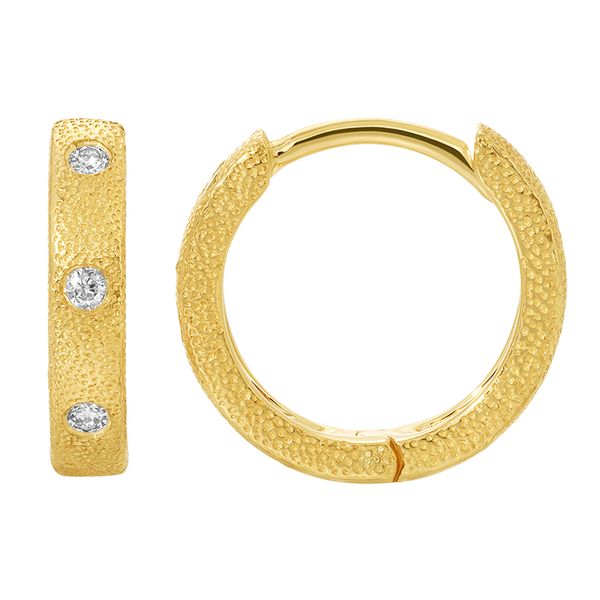 14K Yellow Gold Diamond Earrings Hudson Valley Goldsmith New Paltz, NY