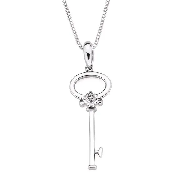 Sterling Silver Key Pendant with Diamond Hudson Valley Goldsmith New Paltz, NY