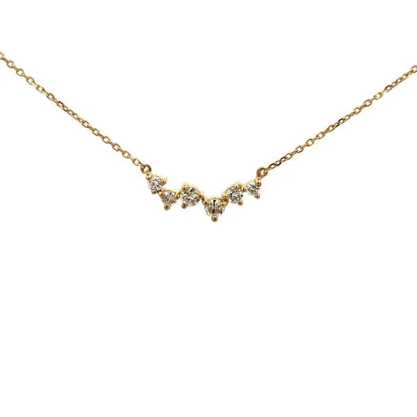 14K Yellow Gold Floating Diamond Necklace Hudson Valley Goldsmith New Paltz, NY