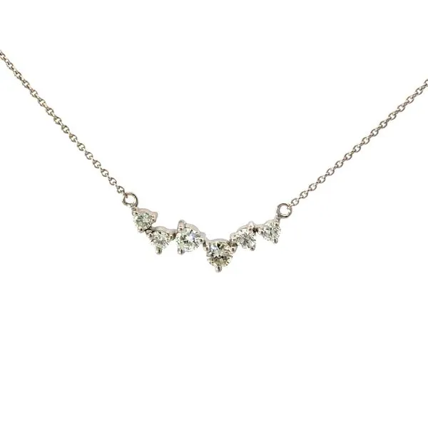 14K White Gold Floating Diamond Stationary Necklace Hudson Valley Goldsmith New Paltz, NY