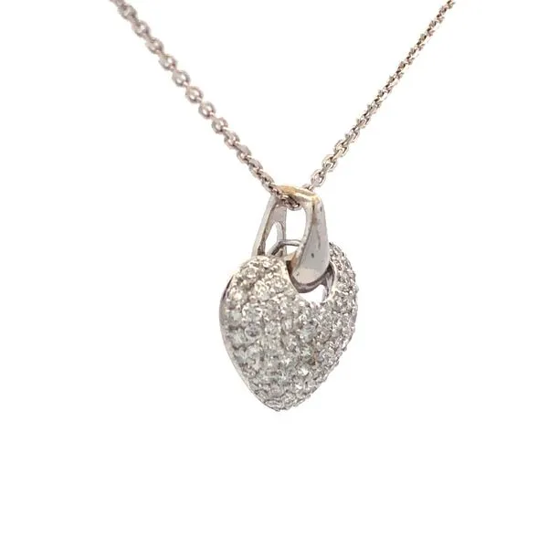 18K White Gold Diamond Pendant Image 2 Hudson Valley Goldsmith New Paltz, NY