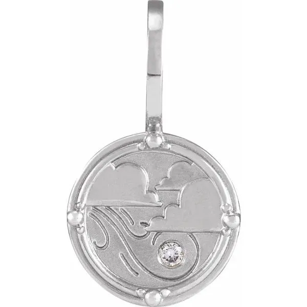 Sterling Silver Natural Diamond Air Element Charm/Pendant Hudson Valley Goldsmith New Paltz, NY
