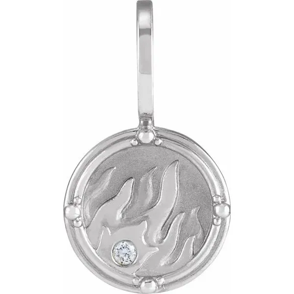 Sterling Silver Natural Diamond Fire Element Charm/Pendant Hudson Valley Goldsmith New Paltz, NY