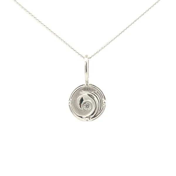 Sterling Silver Natural Diamond Water Element Charm/Pendant Image 2 Hudson Valley Goldsmith New Paltz, NY