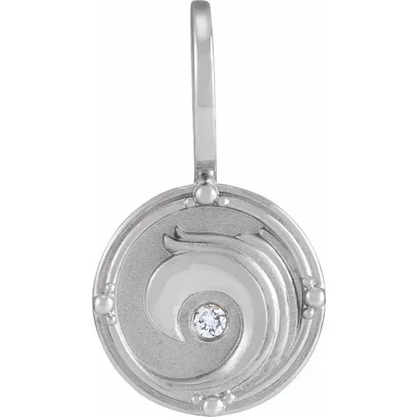 Sterling Silver Natural Diamond Water Element Charm/Pendant Hudson Valley Goldsmith New Paltz, NY