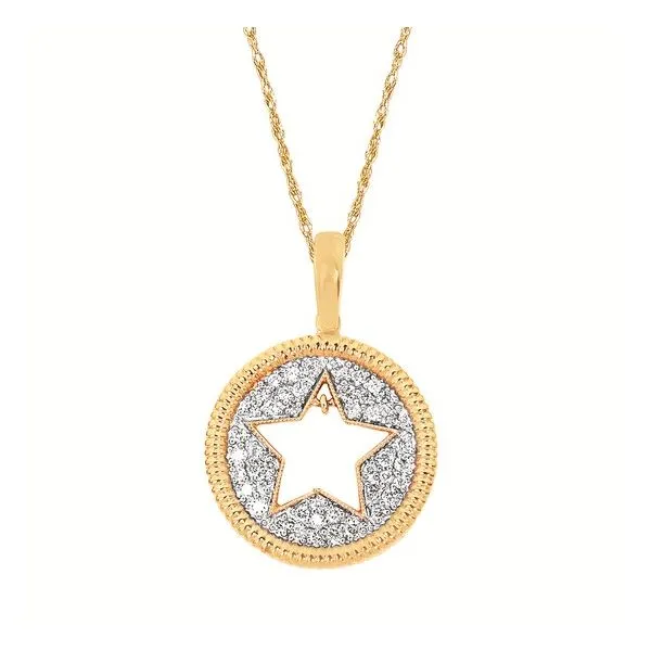 14K Yellow Gold Diamond Disc Pendant Hudson Valley Goldsmith New Paltz, NY