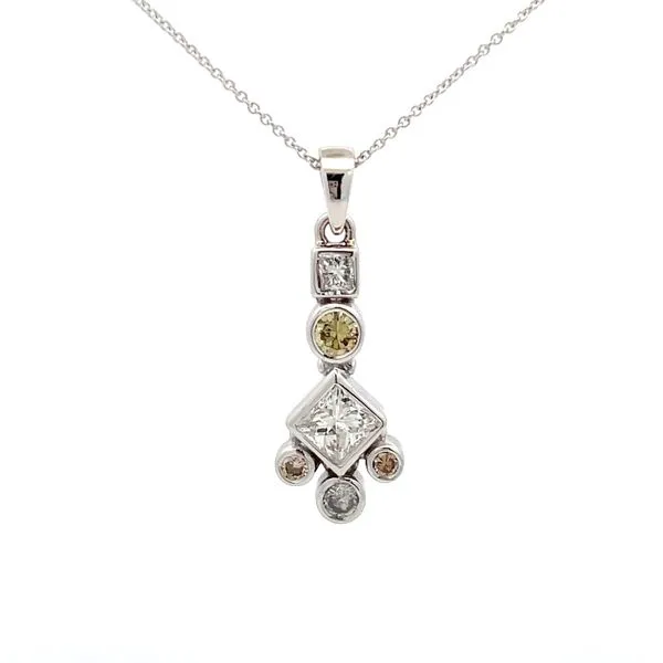 White Gold Princess Cut Diamond Pendant Hudson Valley Goldsmith New Paltz, NY