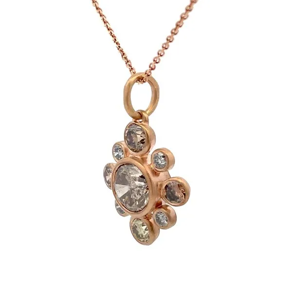 Rose Gold Champagne Diamond Pendant Image 3 Hudson Valley Goldsmith New Paltz, NY