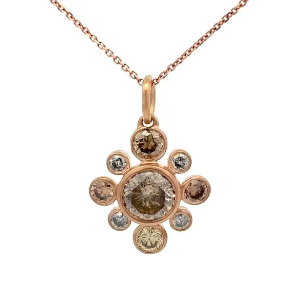Rose Gold Champagne Diamond Pendant Hudson Valley Goldsmith New Paltz, NY