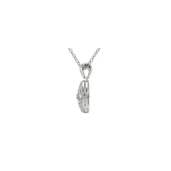 Sterling Silver Filigree Diamond Pendant Image 2 Hudson Valley Goldsmith New Paltz, NY