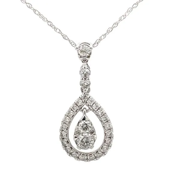 White Gold Halo Design Diamond Pendant Hudson Valley Goldsmith New Paltz, NY