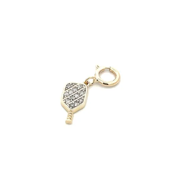 Yellow Gold Diamond Pickle Ball Racket Charm Hudson Valley Goldsmith New Paltz, NY
