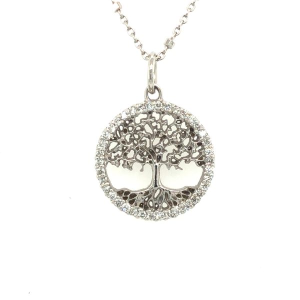 14K White Gold Diamond Pendant Hudson Valley Goldsmith New Paltz, NY