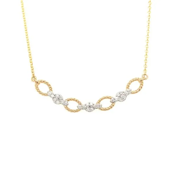 Two Tone 14K Yellow & White Gold Diamond Necklace Hudson Valley Goldsmith New Paltz, NY