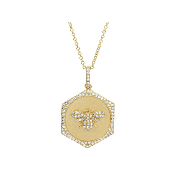14Kt Yellow Gold Bee Diamond Necklace Hudson Valley Goldsmith New Paltz, NY