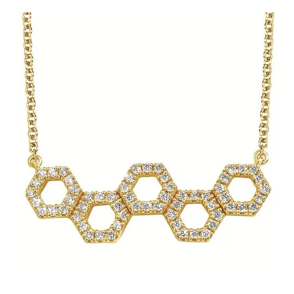 14K Gold Diamond Honeycomb Necklace Hudson Valley Goldsmith New Paltz, NY