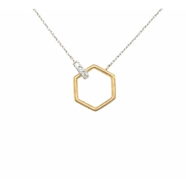14K Yellow & White Gold Diamond Stationary Necklace Hudson Valley Goldsmith New Paltz, NY