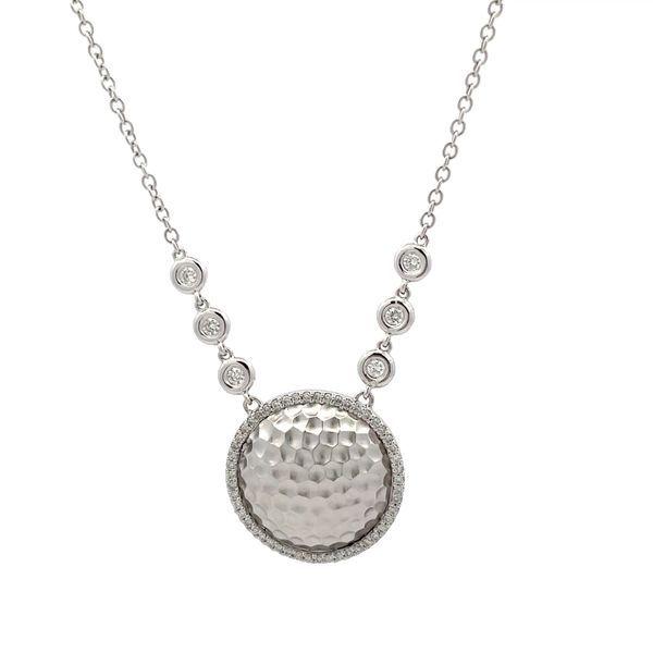 18K White Gold Diamond Circle Necklace Hudson Valley Goldsmith New Paltz, NY